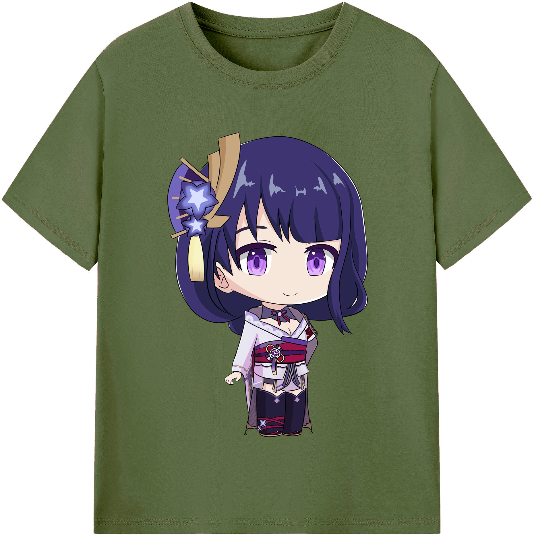 げんし神 雷電将軍 らいでんしょうぐん genshin Raiden Shogun 綿100％半袖Tシャツ（フロントプリント）